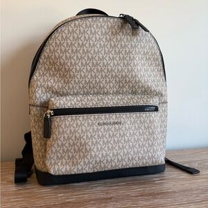 Michael Kors - Logo Tan and Black Backpack